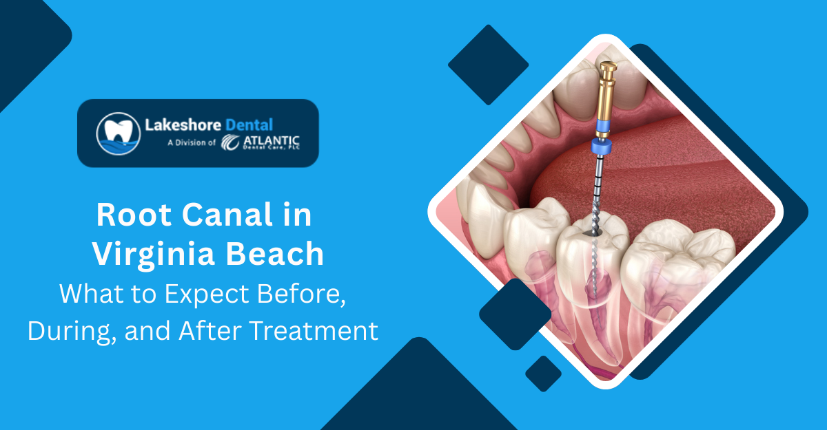 Patient receiving comfortable root canal treatment at Lakeshore Dental in Virginia Beach